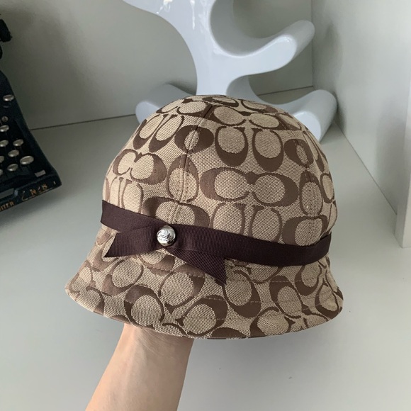 Vintage Y2K Early 2000’S COACH Monogram C Brown Bucket Hat Size M/L Women’s - Picture 12 of 16